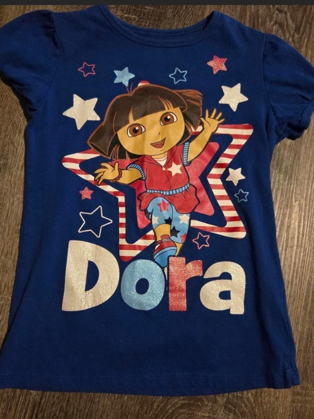 Nickelodeon Dora Navy Blue Graphic Tee with Red & White Accents